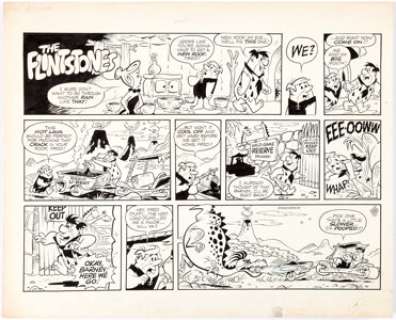 Gene Hazelton The Flintstones Sunday Comic Strip Original Art dated 12-13-64 (McNaught Syndicate, 1964). Fred - | Heritage