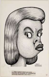 Basil Wolverton Joker Gag Cartoon Original Art (Humorama, c. 1950s). Mr. Simpson is getting the side-eye in - | Heritage