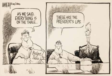 Jeff MacNelly - President George H. W. Bush Political Cartoon Original Art (Chicago Tribune, c. 1988). The - | Heritage
