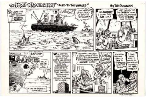 Ted Richards The Forty Year Old Hippie Comic Strip Original Art Group of 9 (1977).... (Total: 9 Original Art) | Heritage