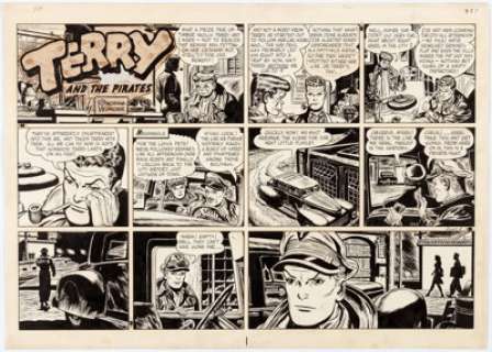 George Wunder Terry and the Pirates Sunday Comic Strip Original Art, dated 6-1-47 (Chicago Tribune, 1947)....