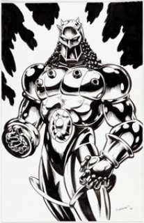 Geof Isherwood - Baron Karza of the Micronauts Pin-Up Illustration Original Art (2016)....