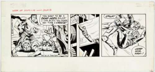 Rick Hoberg and Dave Stevens Star Wars Comic Strip Original Art date 7-14-80 (L.A. Times Syndicate, 1980).... | Heritage