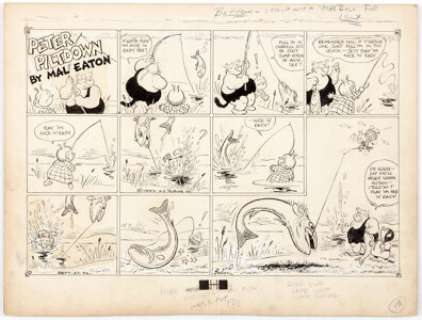 Mal Eaton Peter Piltdown Sunday Comic Strip Original Art dated 9-27-42 (N.Y. Tribune, 1942)....