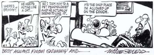 Mike Peters Mother Goose and Grimm Daily Comic Strip Original Art (Tribune Media Services, 1991). ...