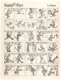 Lilly Ewers Krazy Kat and The Ghost and His Wife Complete 1-Page Stories Original Art Group of 2 (c. 1... (Total: 2 Original Art) | Heritage