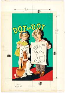 Eileen Fox Vaughan Dot to Dot Activity Book Cover Painting Original Art (Dell, 1960)... (Total: 2 Original Art)