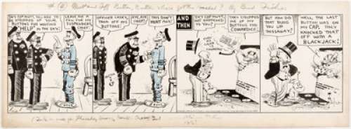 Al Smith (as Bud Fisher) Mutt and Jeff Daily Comic Strip Original Art dated 11-21-29 (H.C. Fisher, 1929)....