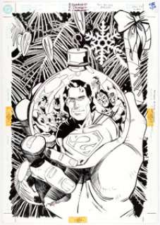  - Rodolfo Damaggio and Robert Campanella DC Universe Holiday Bash Cover Original Art (DC, 1997)....