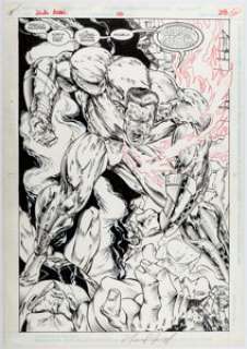  - Sergio Cariello and Nick Napolitano Justice League America Annual #10 Splash Page 28 Original Art (DC, 1996)....
