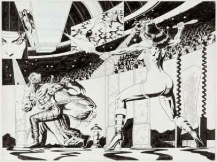 - Paul Gulacy and Randy Elliot Killer Instinct #1 Double Splash Pages 2-3 Original Art (Acclaim/Valiant, 1996)....