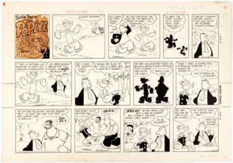 Bud Sagendorf Thimble Theatre starring Popeye Sunday Comic Strip Original Art dated 4-24-60 (King Features Syndicate, - | Heritage