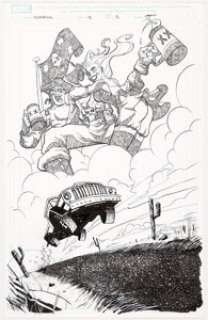  - Shawn Crystal and John Lucas Deadpool #13 Splash Page 5 Original Art Group of 2 (Marvel, 2009).... (Total: 2 Original Art)