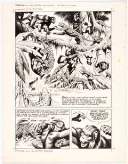 Russ Manning Tarzan and the Beast Master Opening Splash Original Art (1970s).... | Heritage