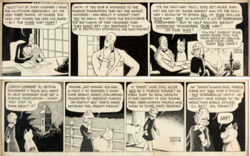 Harold Gray Little Orphan Annie Custom Comic Strip for Purdue University Foundation Original Art Group of 2 (1940s... (Total: 2 Original Art) | Heritage