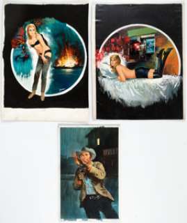 Carlo Jacono Paperback Novel Covers Original Art Group of 3 (c. 1960s-1980s).... (Total: 3 Original Art)