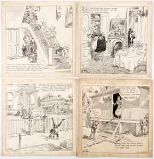 Gaar Williams Among the Folks in History Daily Comic Strip Original Art Group of 4 (Chicago Tribune Syndicate, -
