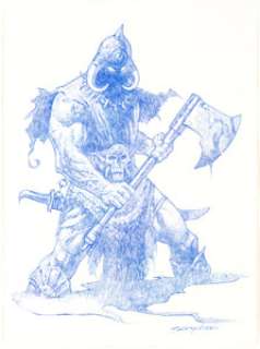 Sanjulian (Manuel Perez Clemente) - Death Dealer Illustration Original Art (c. 2019). A menacing illustration of - | Heritage