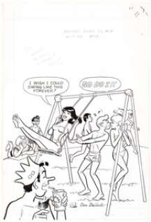 Dan DeCarlo Archie’s Double Digest Quarterly Magazine #8 Cover Original Art (Archie, 1983). Archie shows how much - | Heritage