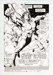 Peter Krause, Mike Manley and DeMulder Power of Shazam #20 Splash Page #1 Original Art (DC Comics, 1996). This - | Heritage