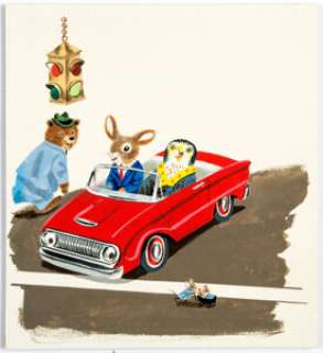 Richard Scarry - Golden Book Storybook Page Painting Original Art (Western Publishing, 1960-70s). Fans of Richard -