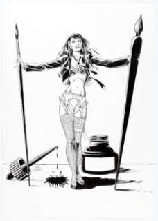 Gerry Acerno - Inkwell Awards Pin-Up Ms. Inkwell Original Art (2012). A sexy Ms. Inkwell poses in lingerie for -