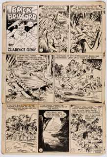Clarence Gray Brick Bradford Sunday Comic Strip Original Art dated 10-16-49 (King Features Syndicate, 1949). -