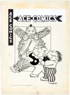 Joe Musial - Ace Comics #77 Cover Katzenjammer Kids Original Art (David McKay, 1943).