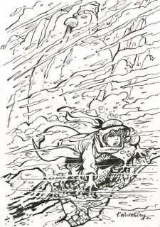 Walthéry. Illustration originale Natacha | BDEnchères