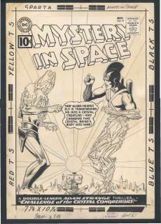 Carmine Infantino Murphy Anderson - + Awesome 1961 Large Cover By Carmine Infantino - Adam Strange - Mystery in Space - Signed By Infantino And Anderson Issue Mystery in Space #71 Page Cover