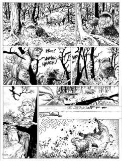 Hermann | LES TOURS DE BOIS-MAURY. Encre de Chine pour la planche n° 25 de | Coutau Bégarie