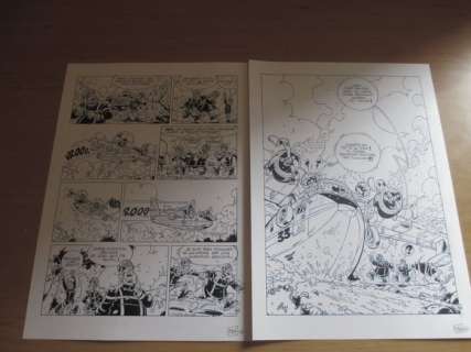 Stedo | 2 Planches originales  - Les Pompiers T9  - Feu Ã  volonté!  - (2009) | Catawiki