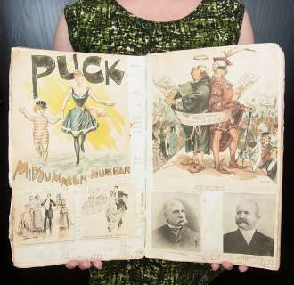 52: HUGE antique 1890s Puck & New York Illustration Scr | Hess Fine Auctions