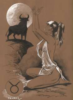 Romero, Enrique Badia | Original painting  - Modesty Blaise  - "Taurus" | Catawiki