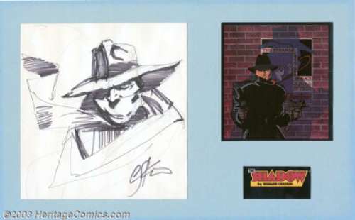 Howard Chaykin - Original Shadow Illustration (undated). Nice presentation piece has a convention sketch of the - | Heritage