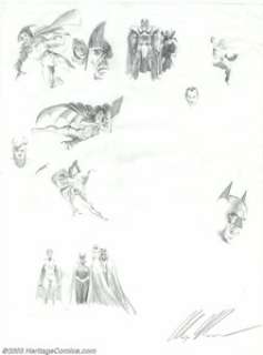 Alex Ross - Original Preliminary Sketches for Kingdom Come (undated). It all starts with a sketch, and this tiny - | Heritage