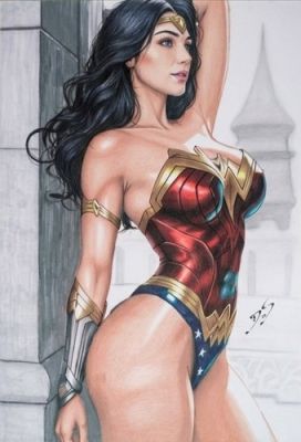 Princess Diana (11"x17") Original Art by Diego Silva - Ed Benes Stud