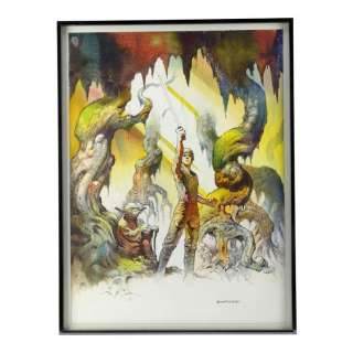 William Plumb Collection: Framed Hand-Drawn Boris Vallejo Luke and Yoda on Dagobah Poster Comp / STAR WARS: THE EMPIRE STRIKES BACK (1980) | Propstore