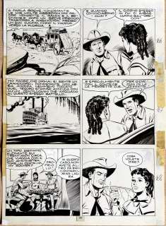 GUGLIELMO LETTERI - Original page for Tex n. 72 New Orleans. Cm. 24x33,5. Ink. Code 1393.