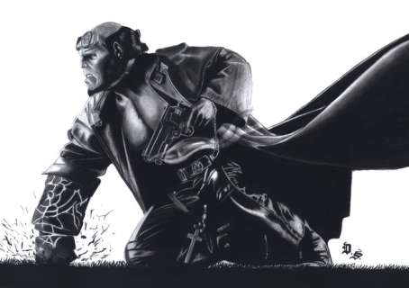 Hellboy By Diego Septiembre | Original Charcoal And Graphite Drawing | Catawiki