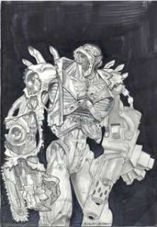 Simon Bisley - Original Art Sketches "Cyborgs" (No Publisher, 2000). Slim portfolio of original sketches - | Heritage