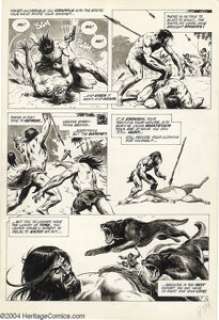 Russ Heath - Original Art for Savage Tales #11, pages 8 and 9 (Marvel, 1975). Two tumultuous pages from the story, - | Heritage