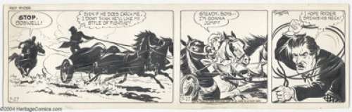 Fred Harman - Red Rider Daily dated 7-27-46 Original Comic Strip Art (NEA Service, 1946). Red Rider makes a daring - | Heritage