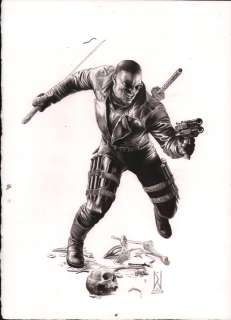 Doug Wheatley - Blade Full Figure Highly Rendered Ink & Wash Art - Signed - 2024