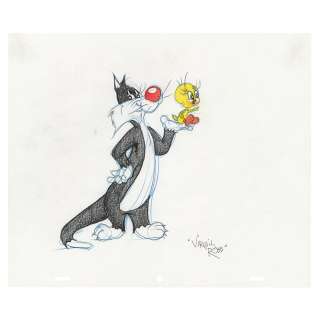 Tweety and Sylvester original drawing by Virgil Ross | misc / divers