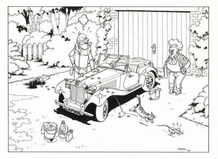 Exceptionnelle illustration originale grand format de la série CLIFTON pour un poster du journal TINTIN par BEDU