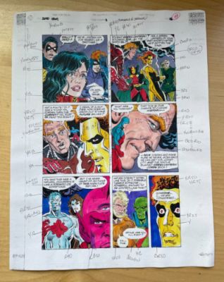 ZERO HOUR #3 ART original comic COLOR GUIDE 1994 AQUAMAN 13 heroes WALLY DEAD | eBay US (Buy It Now)