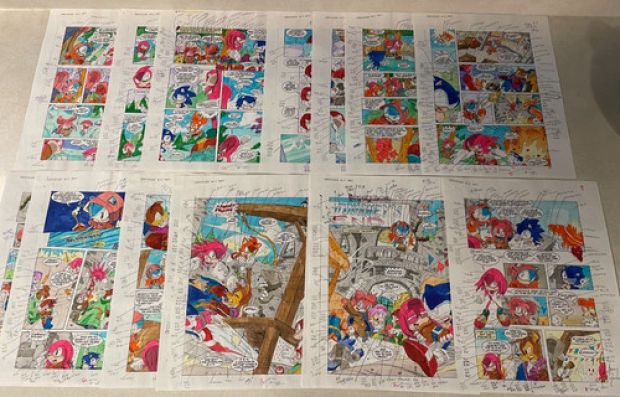 KNUCKLES #12 comic ART color guides SONIC HEDGEHOG RARE Complete 24 pages | eBay US (Buy It Now)