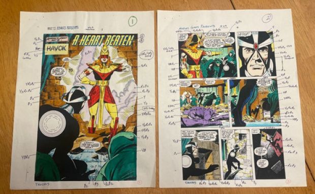 MARVEL COMICS PRESENTS #29 comic art COLOR GUIDES title splash HAVOK PLASMA | eBay US (Buy It Now)
