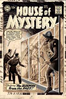Dick Dillin Jack Adler - House of Mystery #92 Large Art Rare Wash Tone Cover (Merlin, Robin Hood, Genghis Khan & Leaf Erickson Come Back To Life!) 1959)